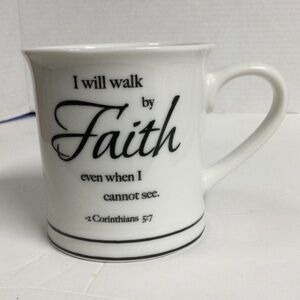 Home Essential Faith Hebrew 11:1 Inspectional Quote White Ceramic Mug